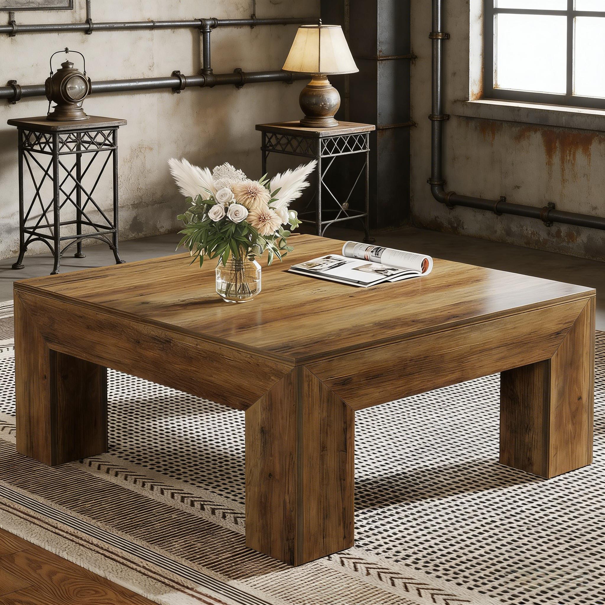 Coffee Table, Farmhouse Square Accent Center Cocktail Table_voghion.com
